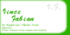 vince fabian business card